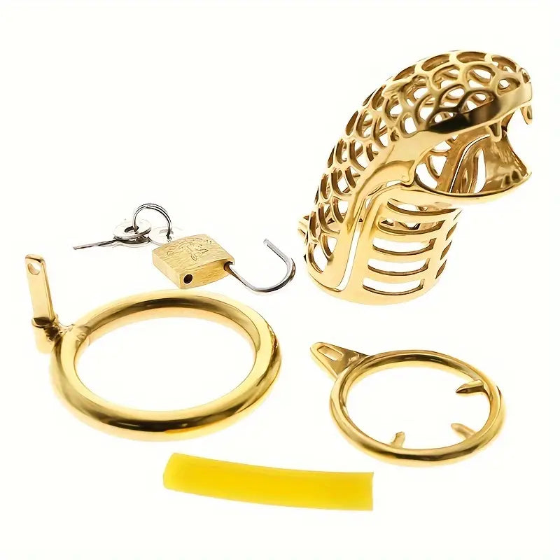 Stainless Steel Chastity Cage Keychain Hollow Male Continence Lock Cage