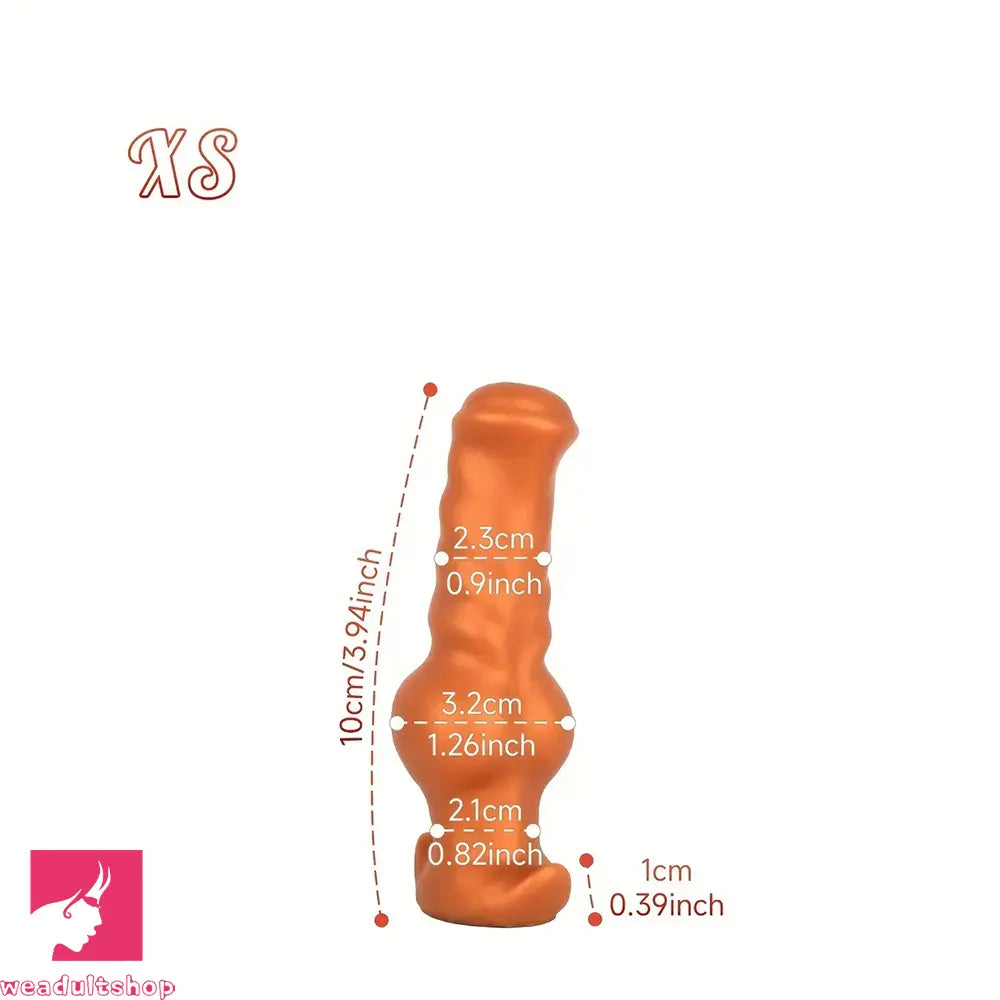 3.94in 7.48in 8.66in Soft & Flexible Silicone Anal Dildo Secure Knot Cock Toy