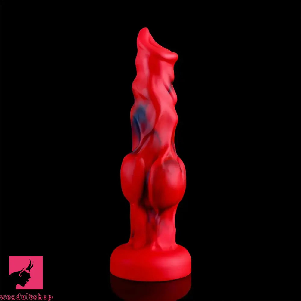 6.65in 7.63in 8.3in 9.25in 10.03in Red Black Odd Monster Dog Knot Dildo