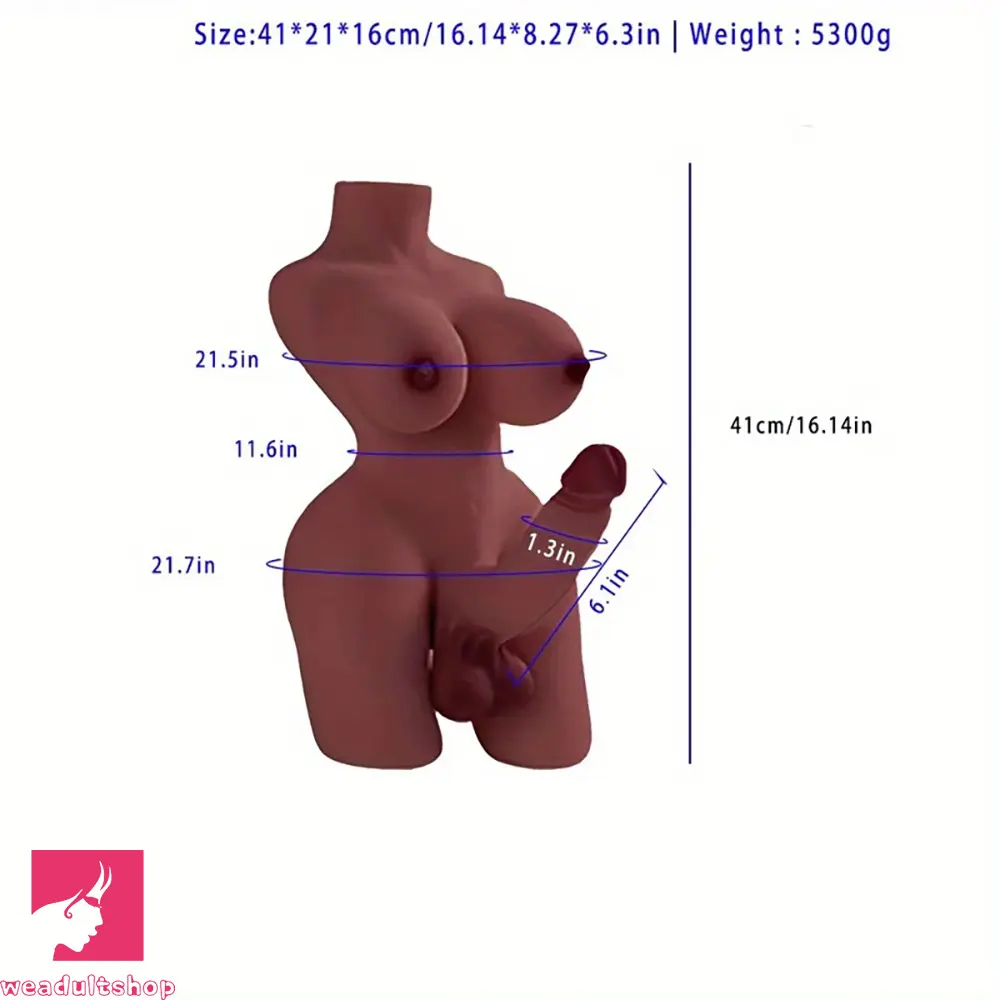 6.1in Dildo Lesbian Shemale Sex Torso For Gay Men Women with Anal Dildo