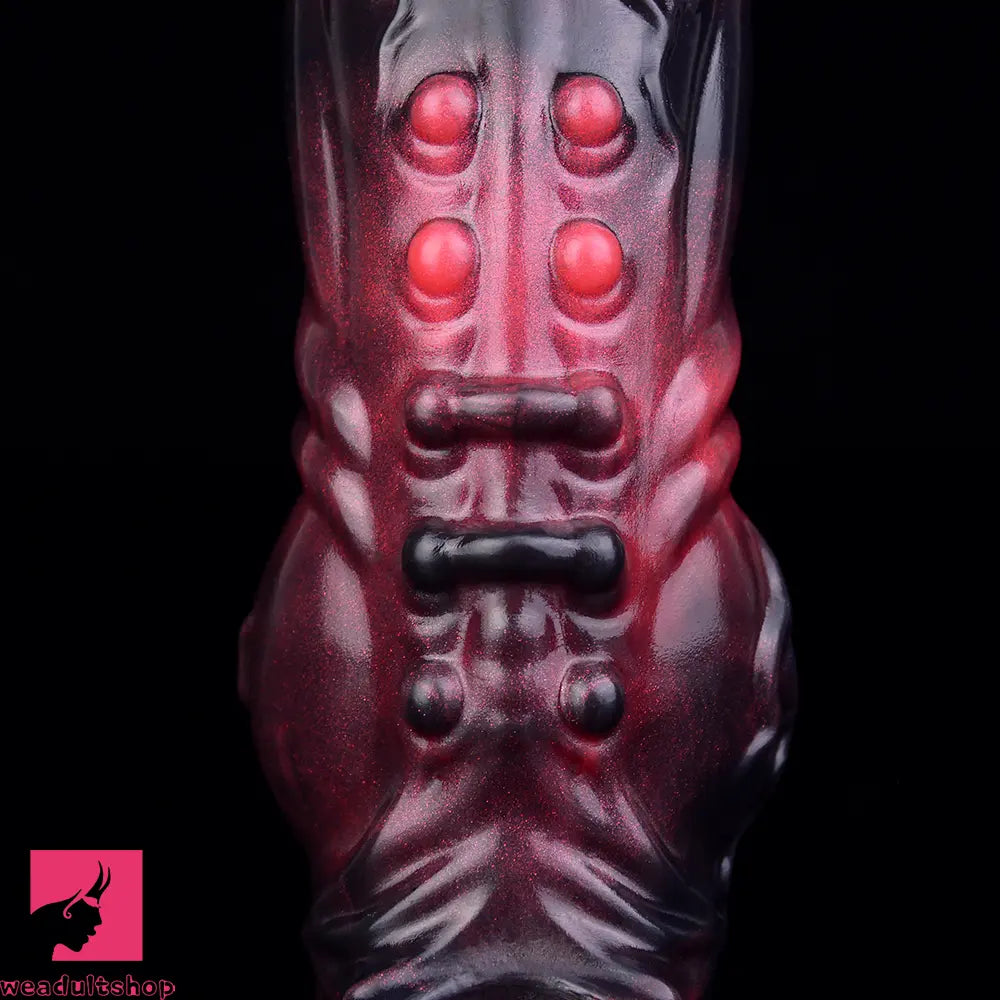 5.91in Silicone Vibrating Dog Tentacle Dildo Sleeve Knot Dildo With Cock Ring