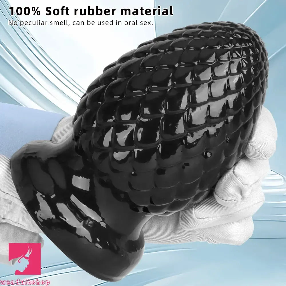 3.93in 5.9in Newbie Clit Female Masturbator PVC Black Butt Plug Dildo