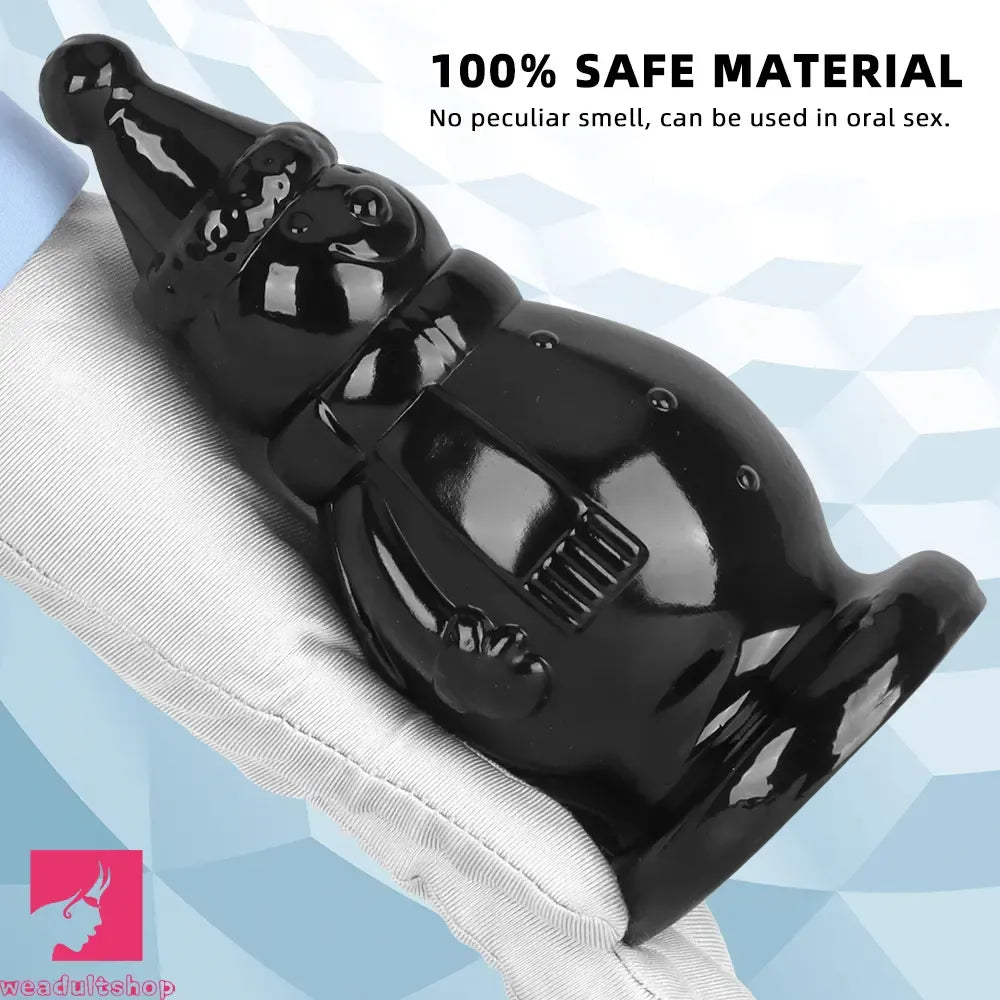 6.3in Snowman PVC Black Fantasy Odd Butt Plug Dildo For Sex Flirting