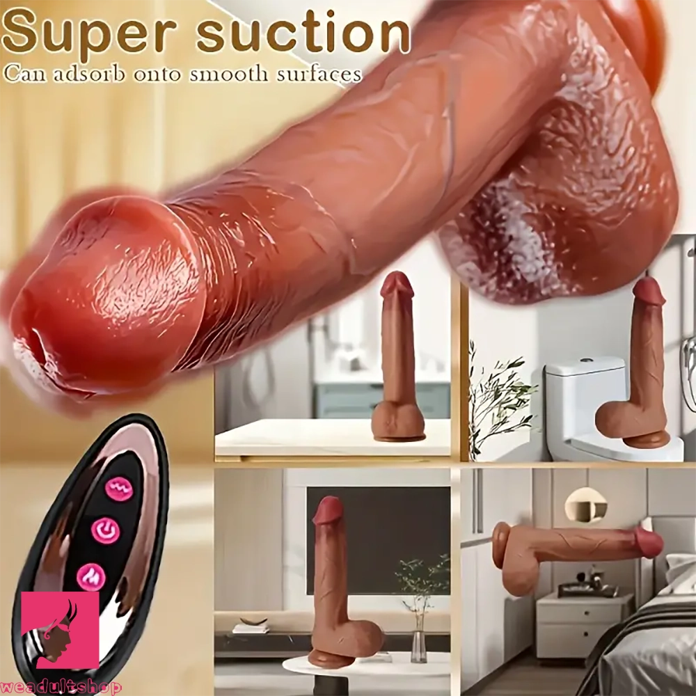 8.66in Realistic Silicone Thrusting Vibrating Heated Rotation Penis Toy