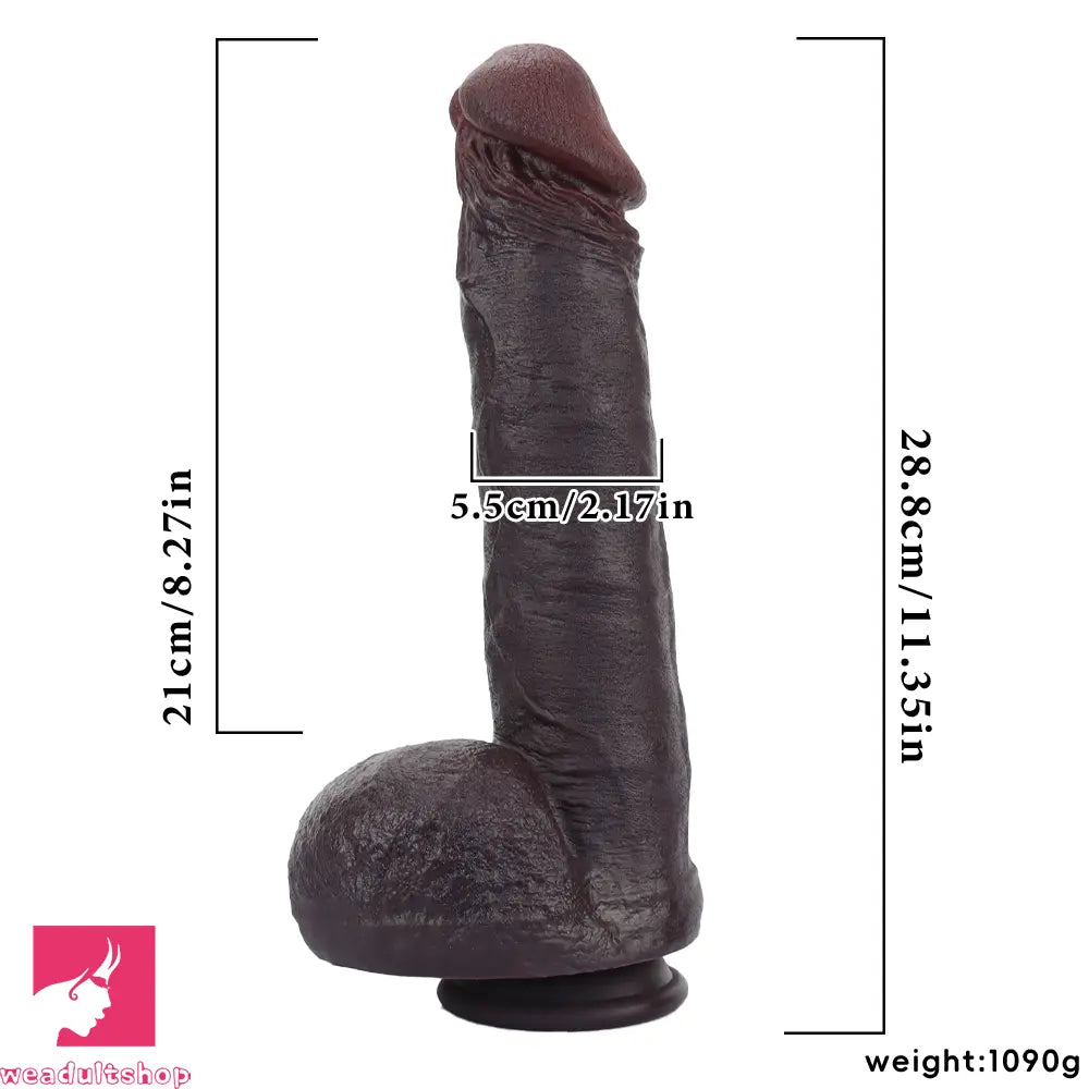 11.35in Real Feeling Dual Density Silicone Big Dildo Vaginal Prominent Texture