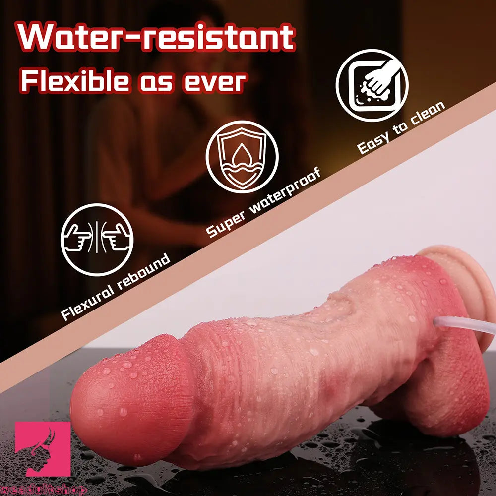 8.66in Veins Big Lifelike Silicone Double Layer Realistic Cumming Dildo