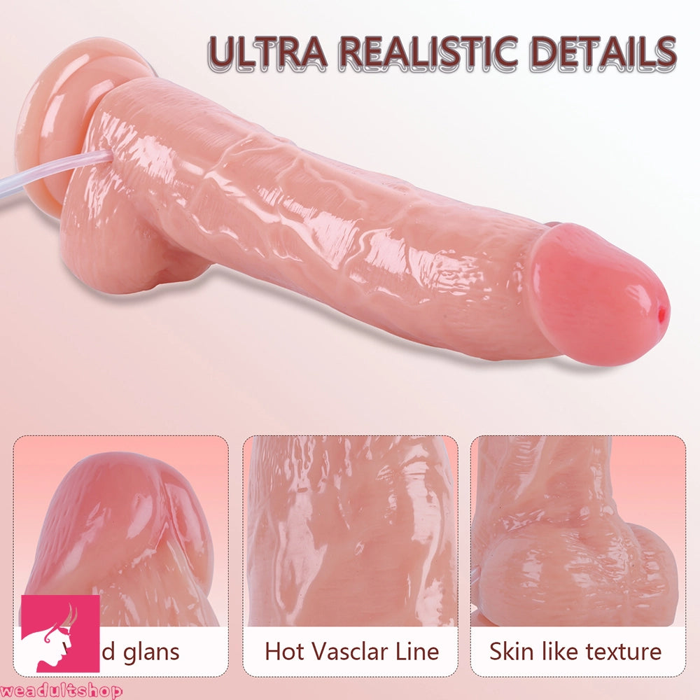 9.05in Big Skin Ejaculating Dildo Suction Cup Anal Toy Vaginal Massager