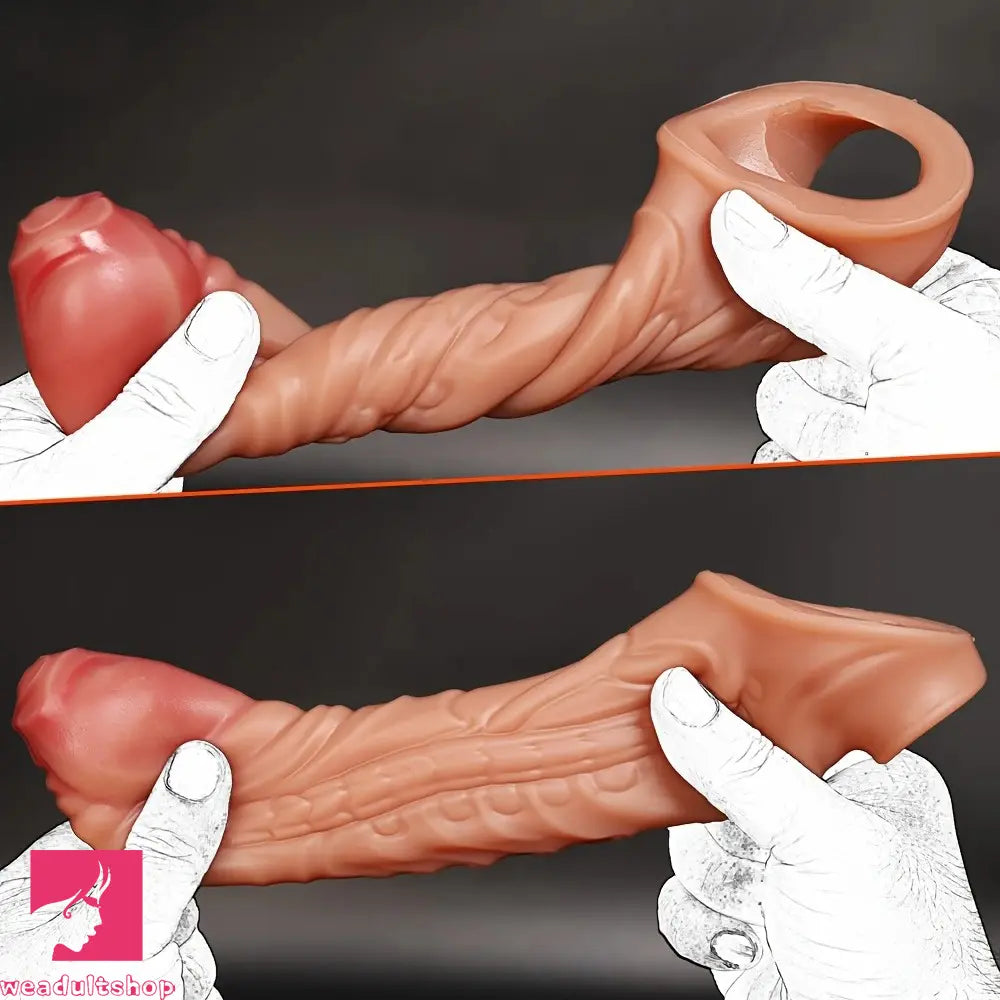 5.9in 7.87in Liquid Silicone Male Hollow Wearable Dildo Sleeve Accessories