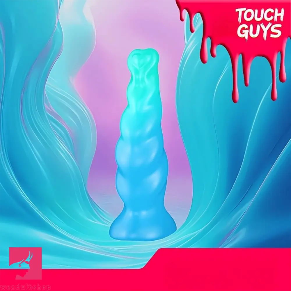 8.03in Fantasy Shaped Anal Plug Love Heart Liquid Silicone Dildo For Sex