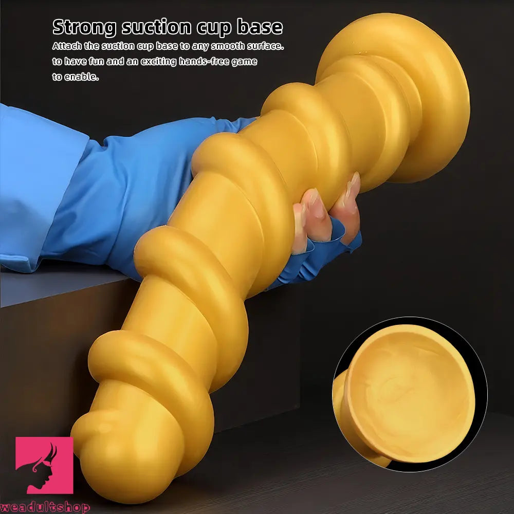 13.18in Gold Silicone Extra-long Thread Huge Dildo For Anal Pleasure