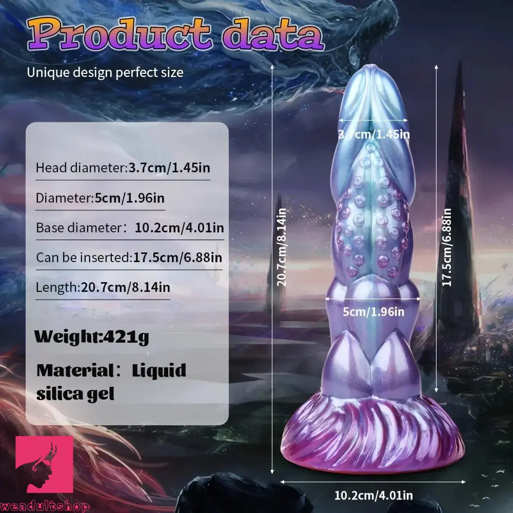 8.14in Liquid Silicone Space Bug Anal Plug Women Sex Anal Trainer Dildo
