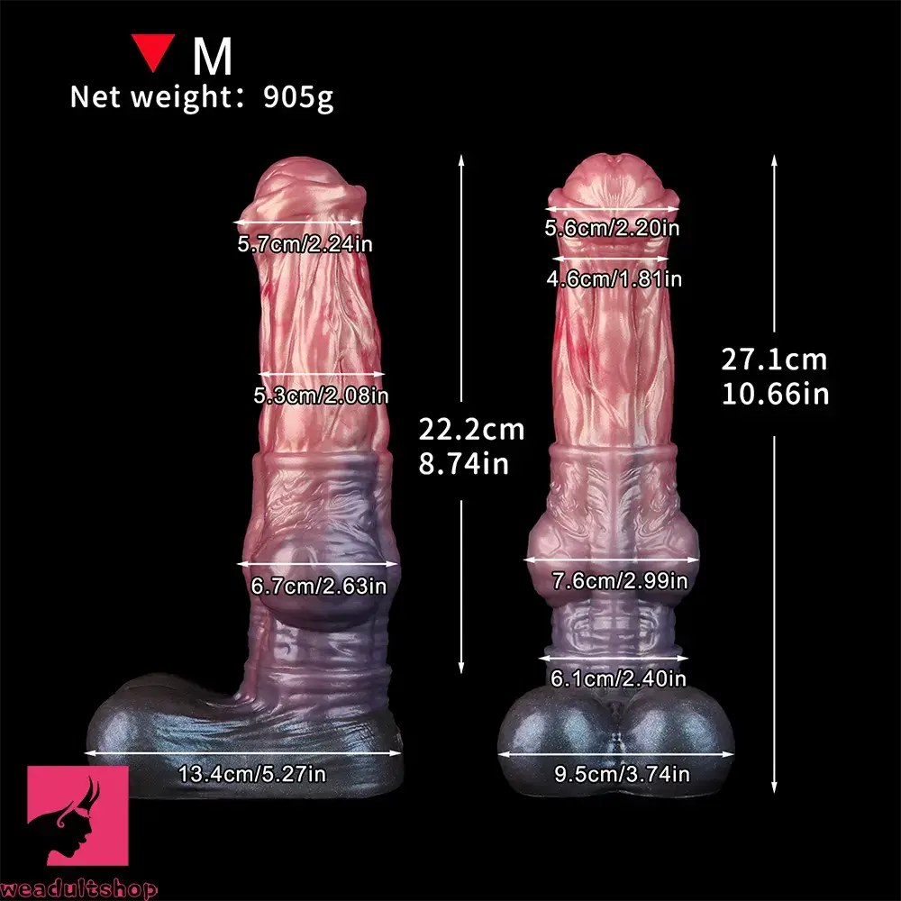 8.74in 10.66in 13.3in Fantasy Dual Layer Silicone Muscle Horse Cock Dildo