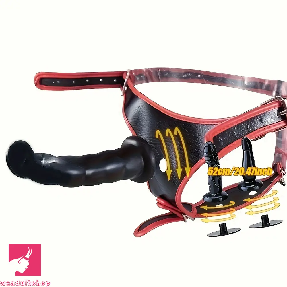 5.12in 5.91in 7.28in Three Heads Female Wear Lifelike Strap on Dildo Panty