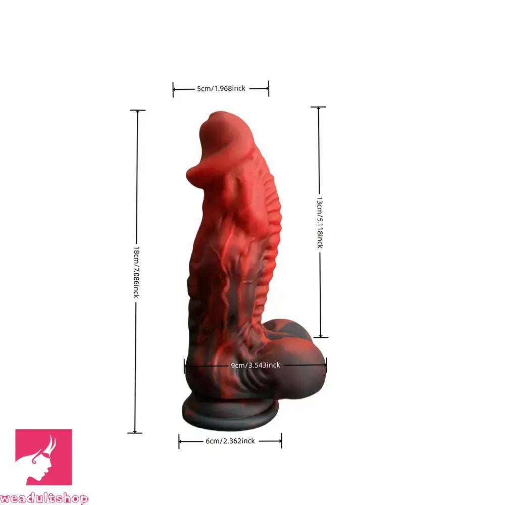 7.09in Alien Simulation Penis Liquid Silicone Dildo For Women Masturbator