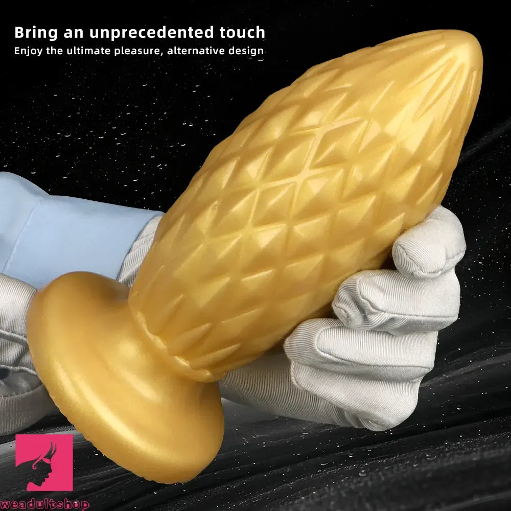 7.48in Gold Silicone Soft Butt Plug Dildo For Men And Women Sexual Cock