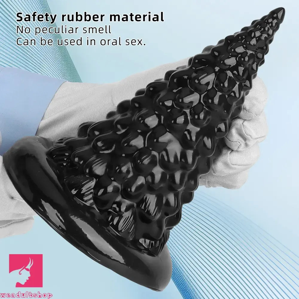 7.87in Black PVC Thick Anal Plug Anal Expansion Suction Cup Clit Dildo