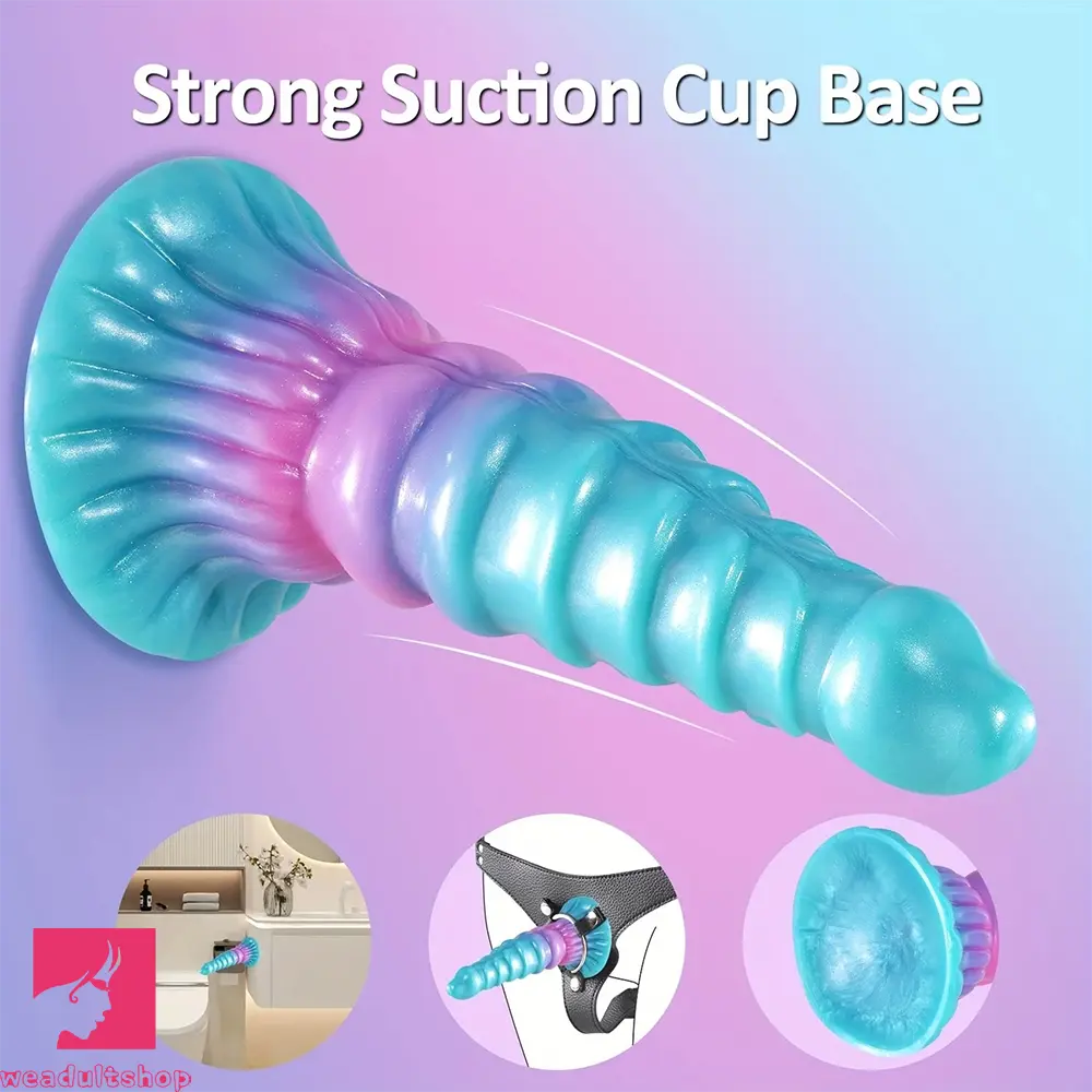 9in Gradient Faux Penis Anal Soft Blue-Pink Gradient Fantasy Odd Dildo