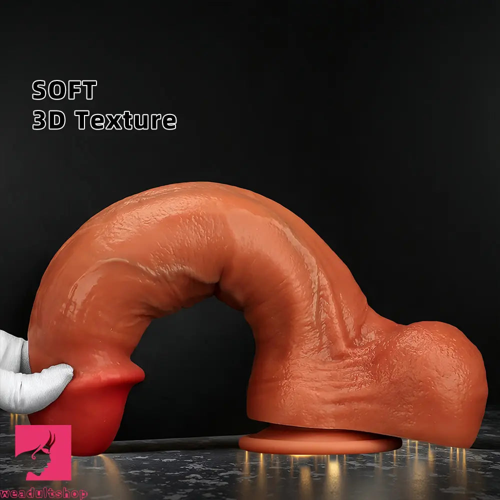 9.05in 10.23in 11.81in Oversized Curved Mushroom Head Silicone Sex Dildo
