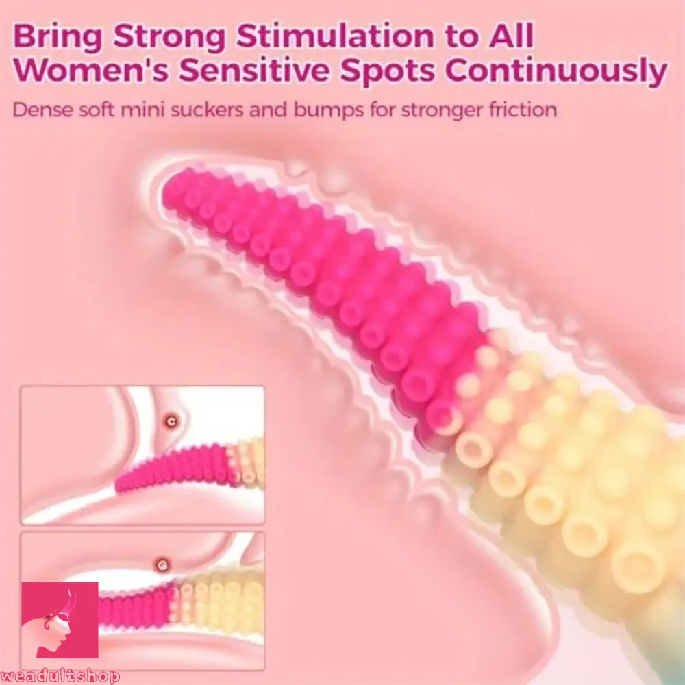 7.9in Tapered Tentacle Fantasy Octopus Suction Cup Soft Silicone Dildo