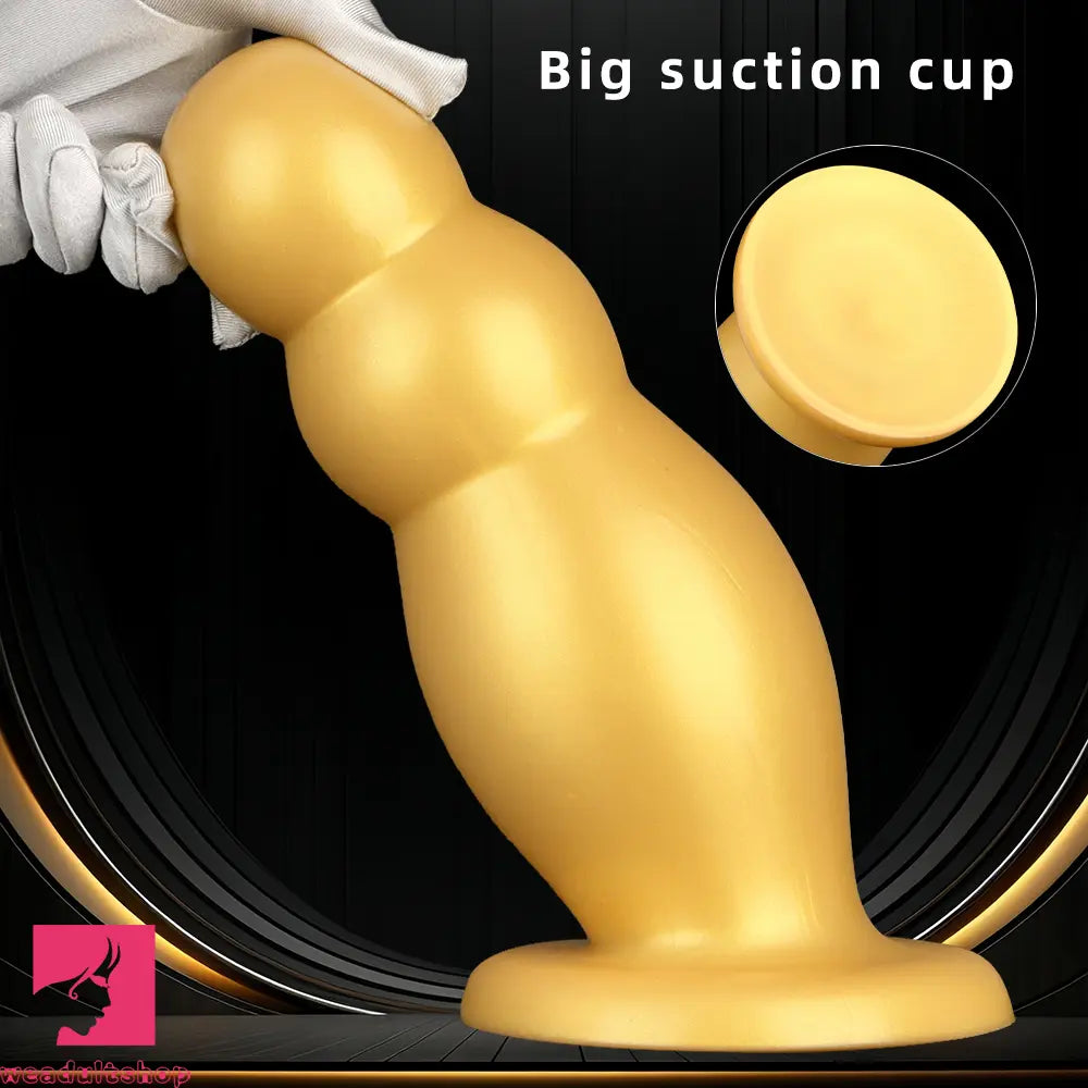 6.7in 10.23in Golden Silicone Extra Large Thick Butt Plug Dildo Butt Beads
