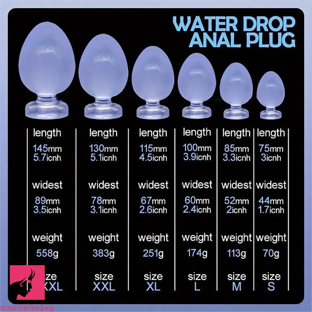 3in 3.3in 3.9in 4.5in 5.1in 5.7in Thick Anal Small Clit Sex Butt Plug Dildo