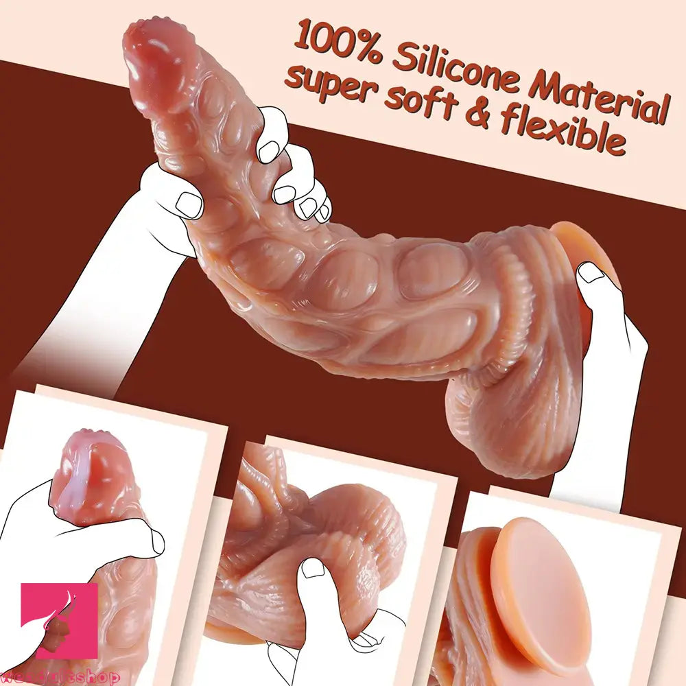 13.6in Huge Long Thick Real Soft Odd Silicone Dildo With Suction Cup