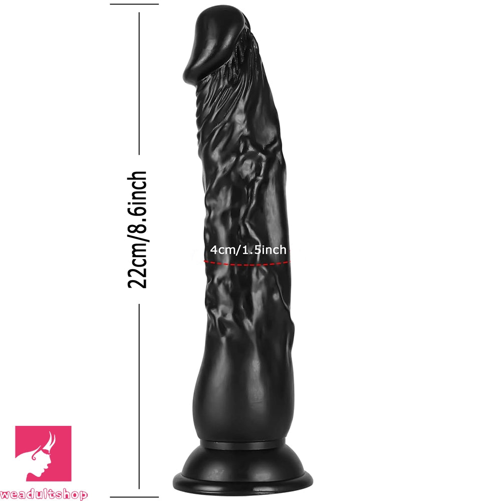 8.6in PVC Big Black Dildo Penis Adult Toy For Couples Clitoral Stimulator