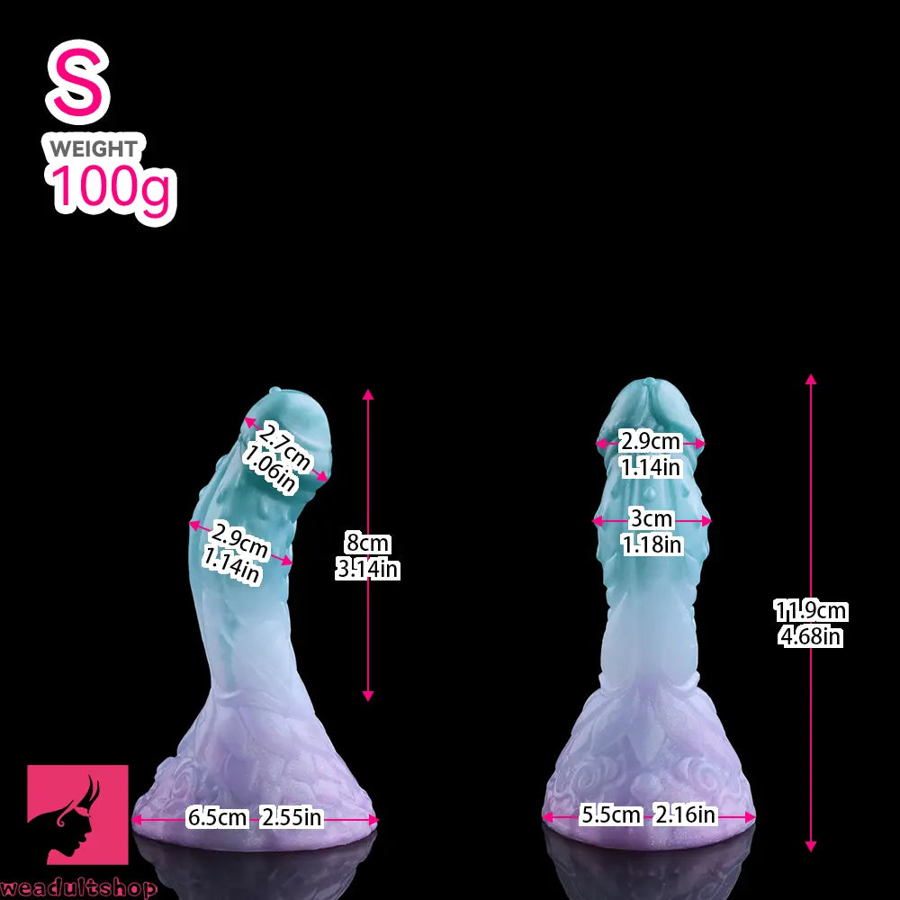 4.68in 5.9in 7.16in 8.26in Spiked Monster Silicone Odd Dildo With Key Chain