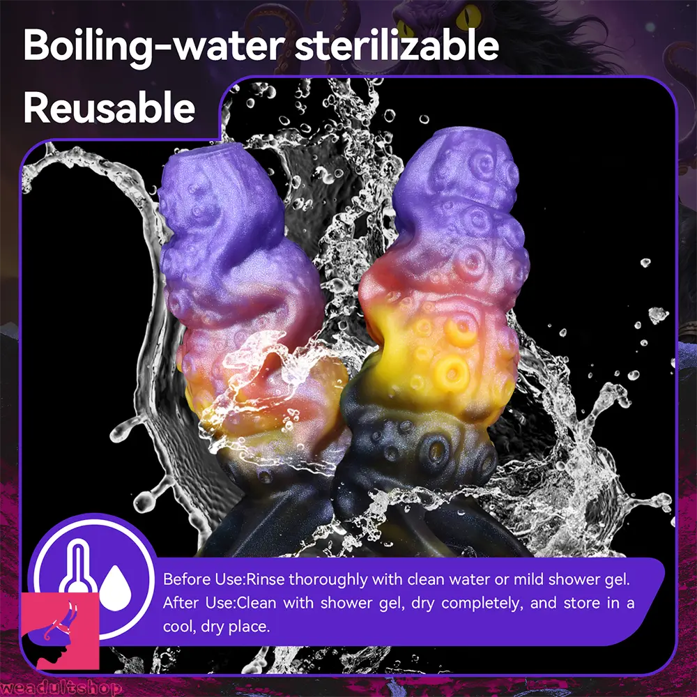 4.96in Sathos Euvoros Tentacle Silicone Soft Dildo Sleeve Penis Extender