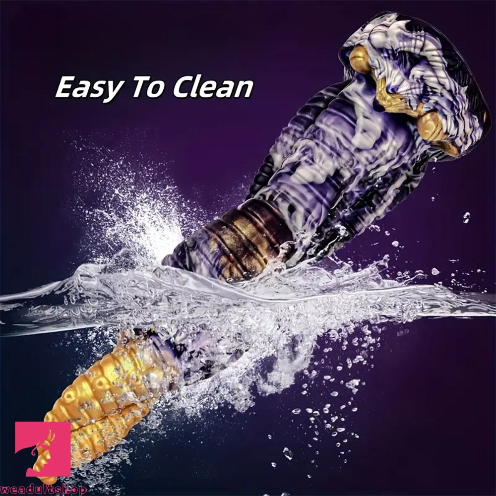 9.84in Striped Silicone Penis Realistic Spiral Fantasy Tentacle Cock Dildo