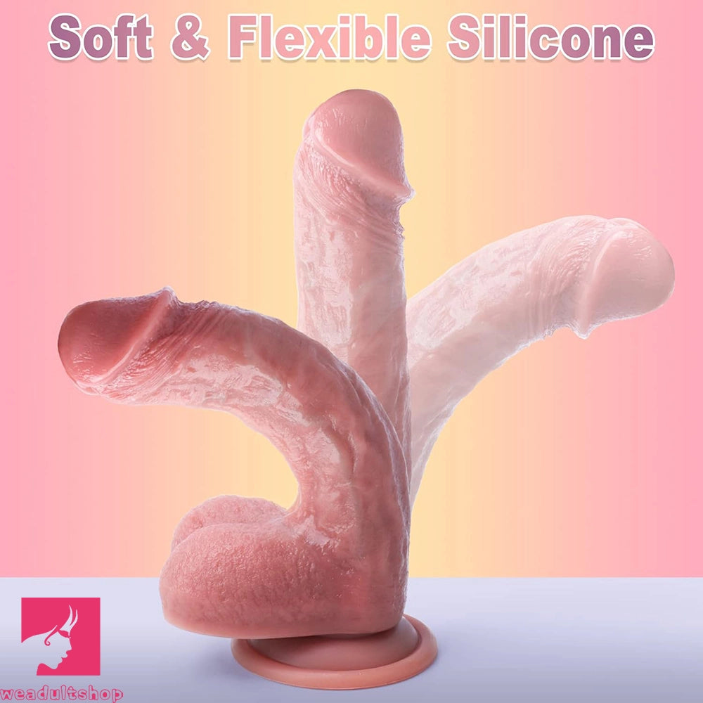 9.25in Big Dual Density Dildo Soft Blue Veins Lifelike Real Skin Feel Dildo