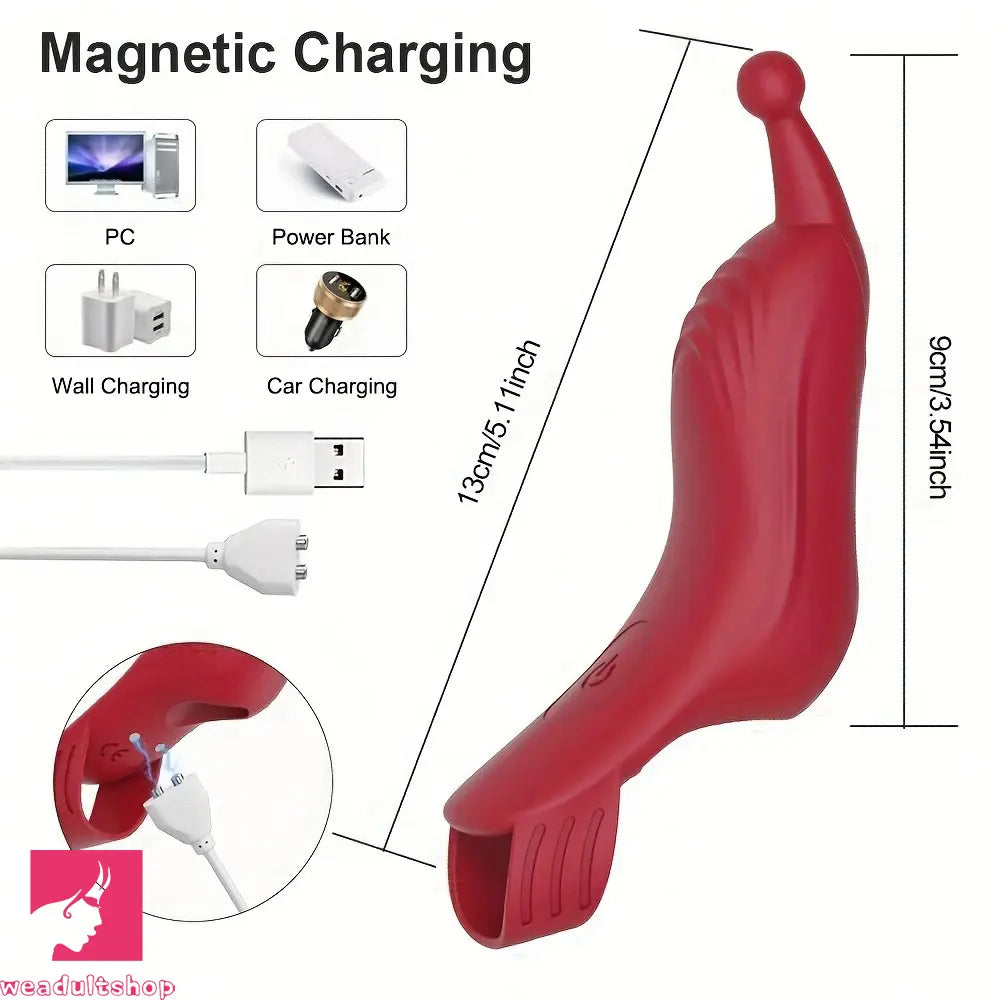 5.11in Finger Dildo Vibrator 10 Stimulation Patterns For Clit & G-Spot Cock