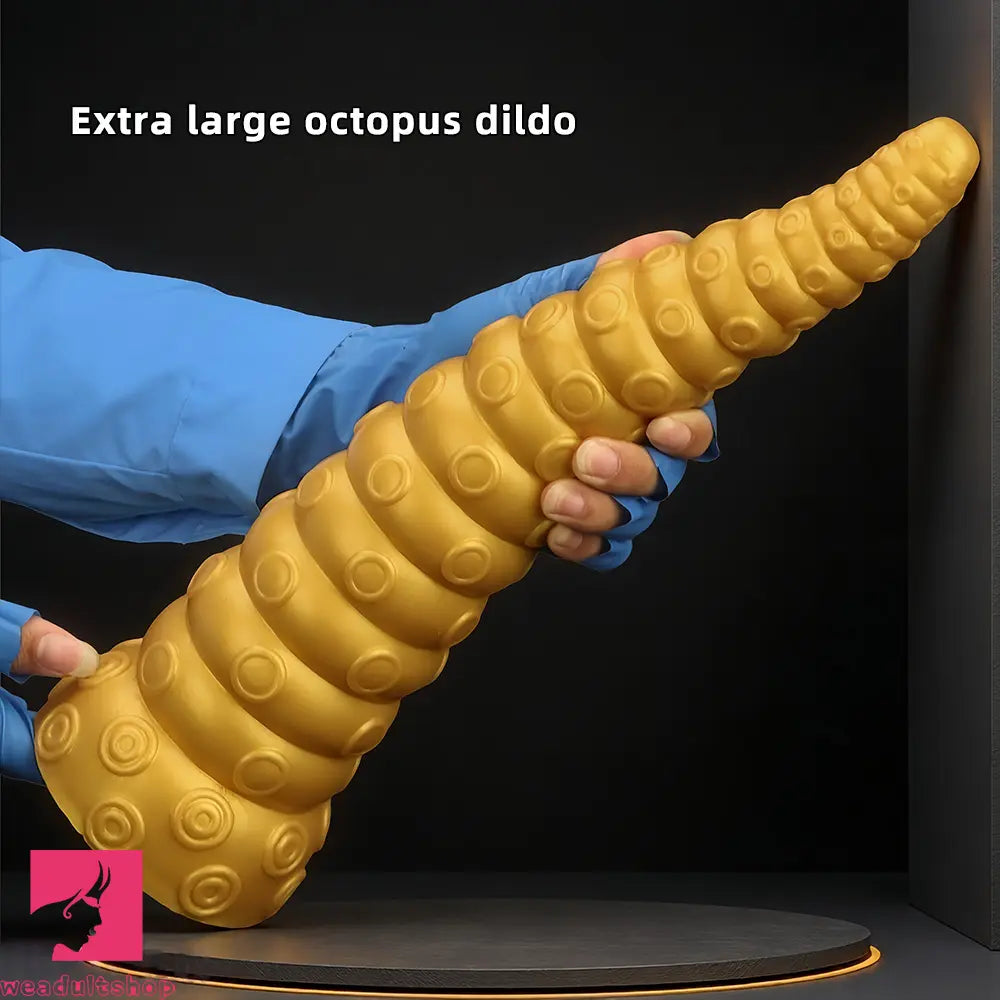 15in Gold Silicone Octopus Legs Extra Large Thick Long Dildo For Women
