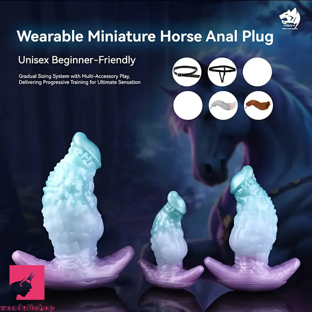 5.51in 7.04in 8.74in Liquid Silicone Anal Plug Strap-On Monster Odd Dildo