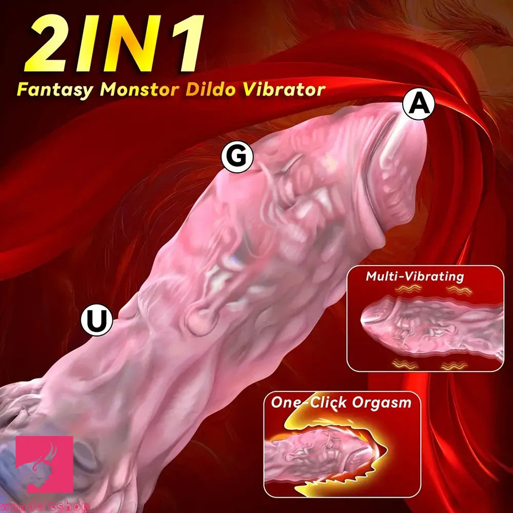 7.48in Monster Dragon Vibrating Orgasm Fantasy One-Click Orgasm Dildo