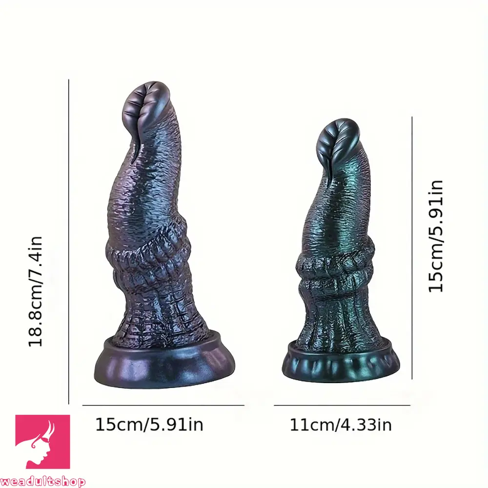 5.91in 7.4in Exotic Silicone Elephant Trunk Insertion Female Orgasm Dildo