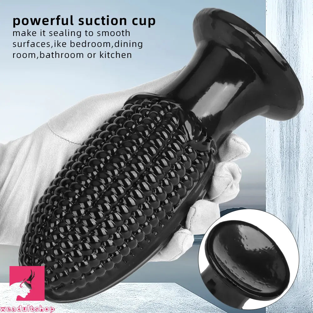 5.9in 6.7in 8.07in Black PVC Thread Granules Corn Dildo For Anal Cock