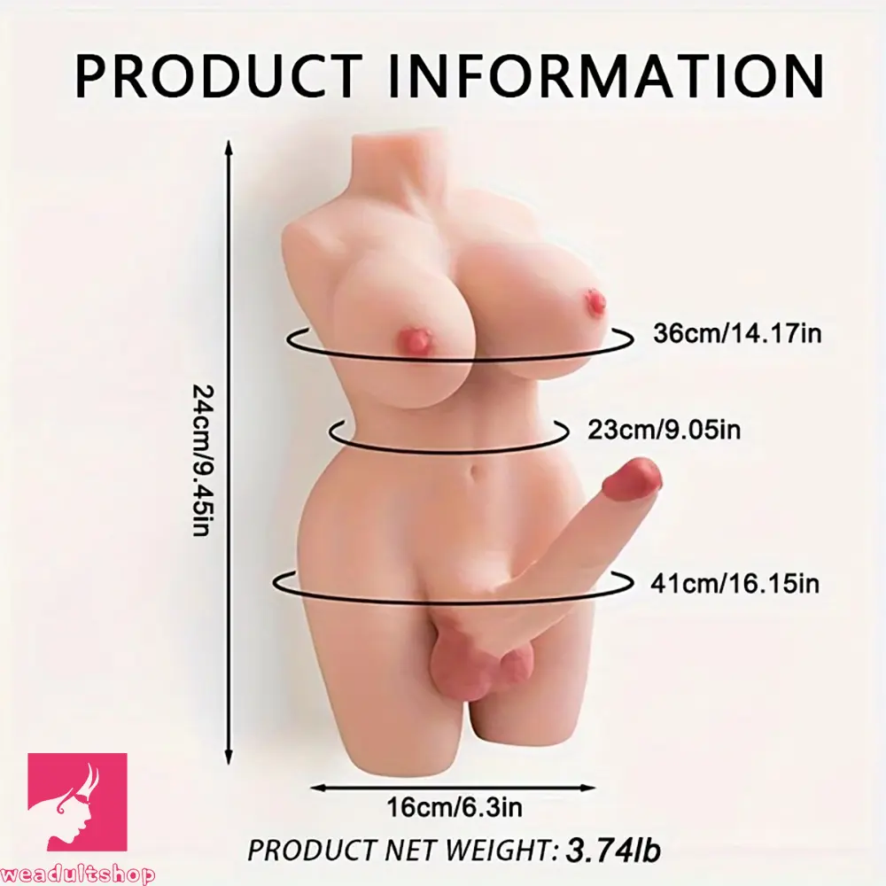 5.5in Real Dildo 3.74lb Shemale Sex Doll Torso Sex Toy For Men Couples