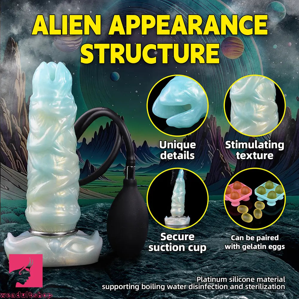 8.14in Ovipositor Egg Laying Inflatable Dildo For Cock Sex Performance
