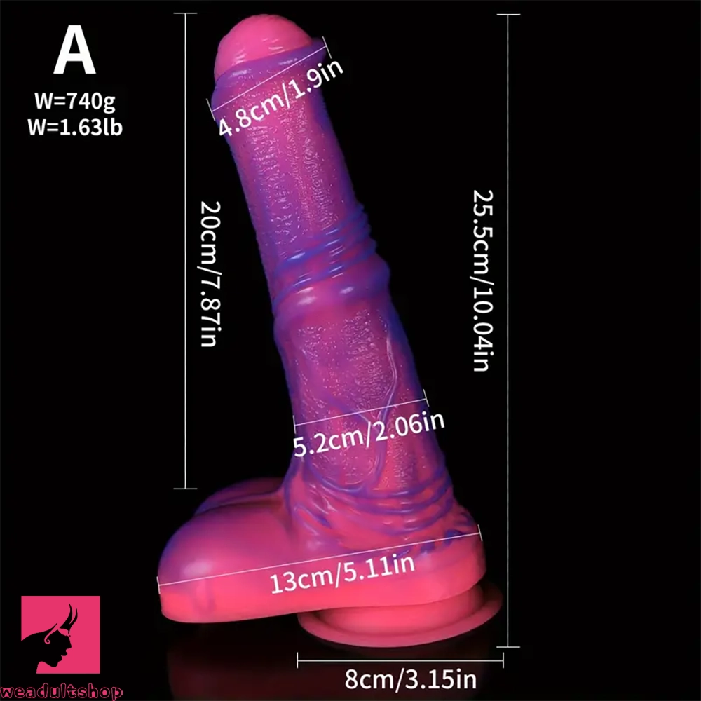 10.04in Liquid Silicone Mixed Color Horse Cock Animal Dildo Adult Dilation
