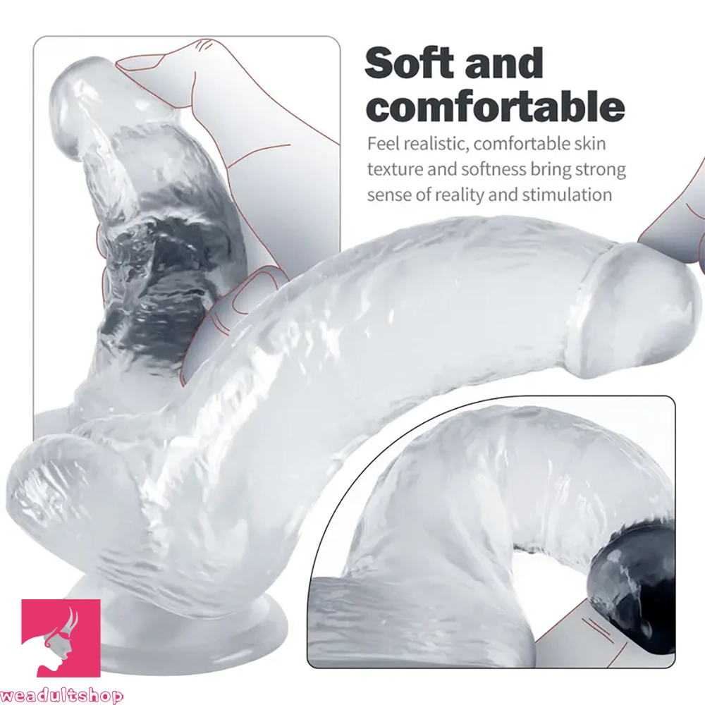 8.07in TPE G Spot Dildo With Vein Suction Cup Base Prostate Adult Sex Toy