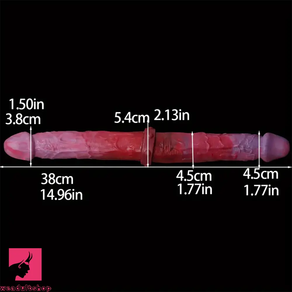 14.96in Realistic Silicone Dual-Headed Long Soft Big Women Men Dildo