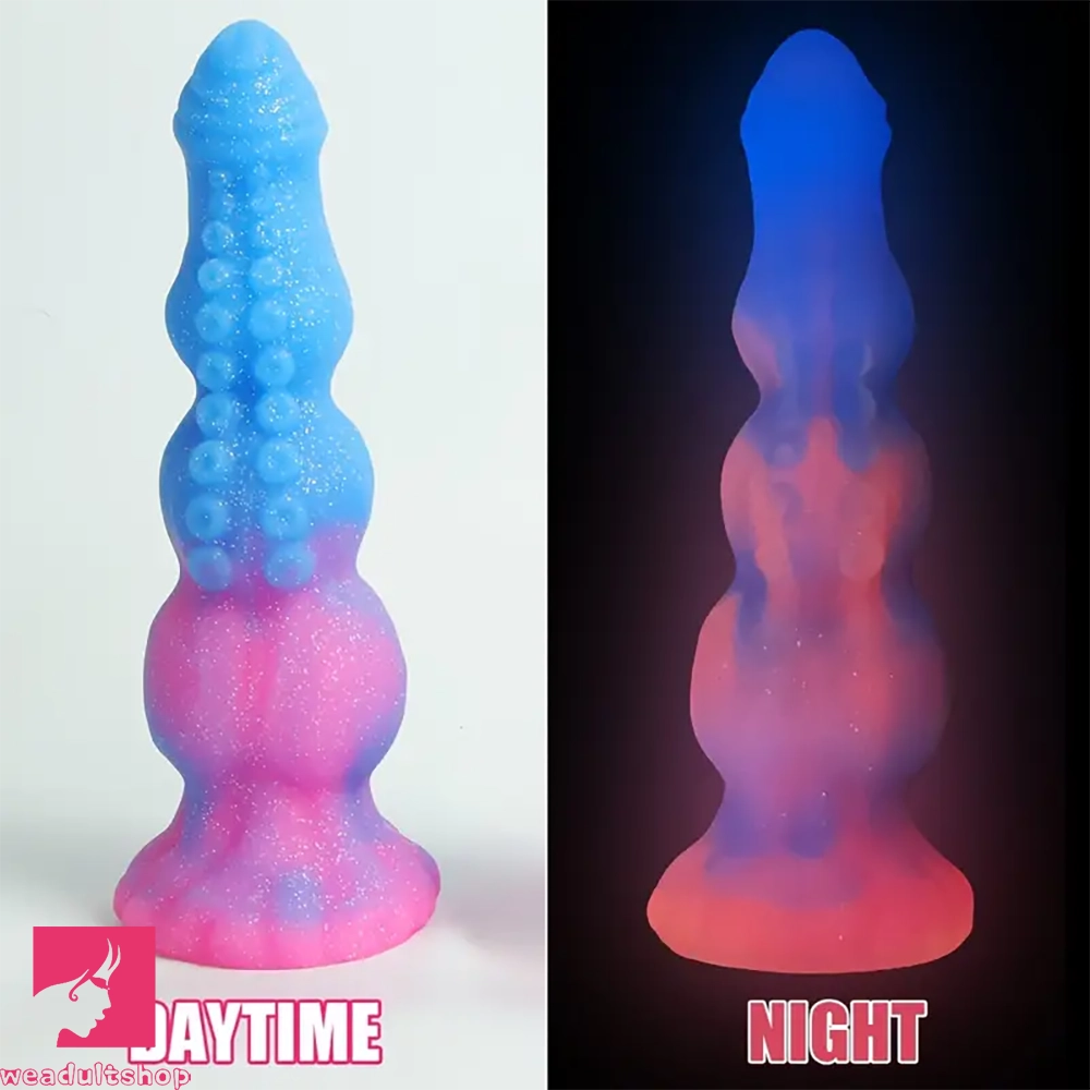 9.44in Starry Night Light Tentacle Anal Plug Cock Silicone Large Dildo
