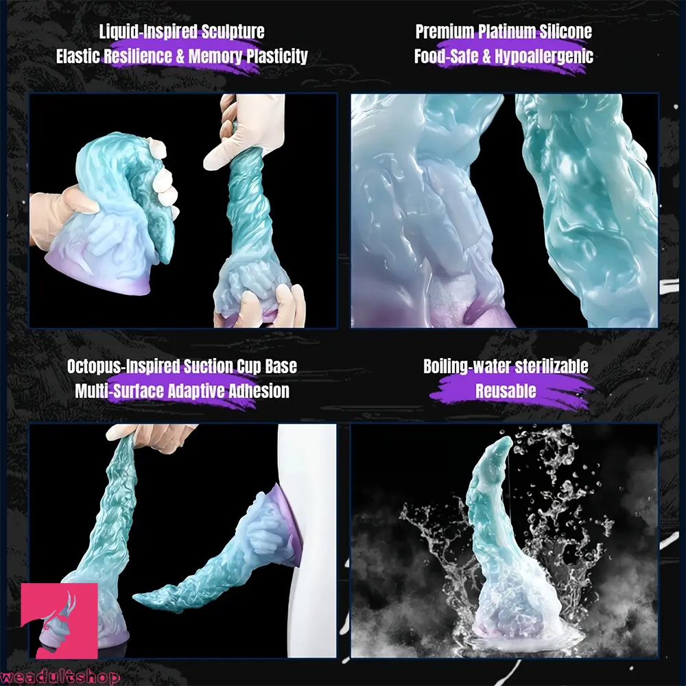 4.64in 5.82in 7in 9.44in Fantasy Odd Soft Curved Monster Creature Dildo