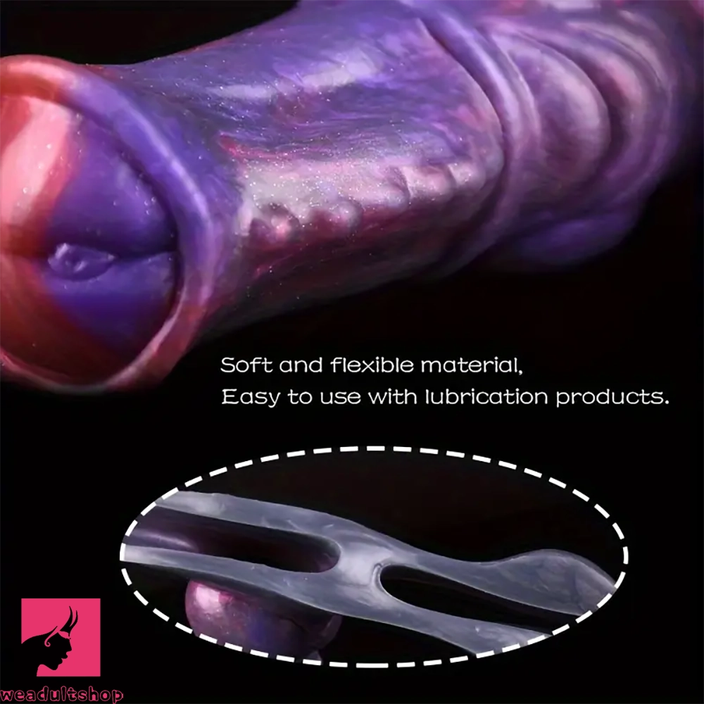 6.54in Silicone Anti-Detachment Ring Flexible Horse Dildo Soft Penis Sleeve