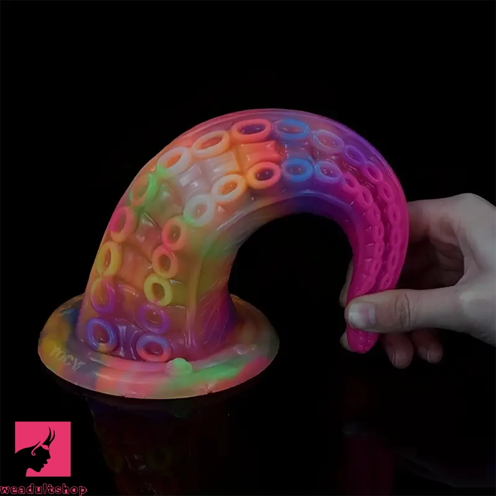 7.28in 9.05in Tentacle Colorful Luminous Silicone Fantasy Cock Dildo