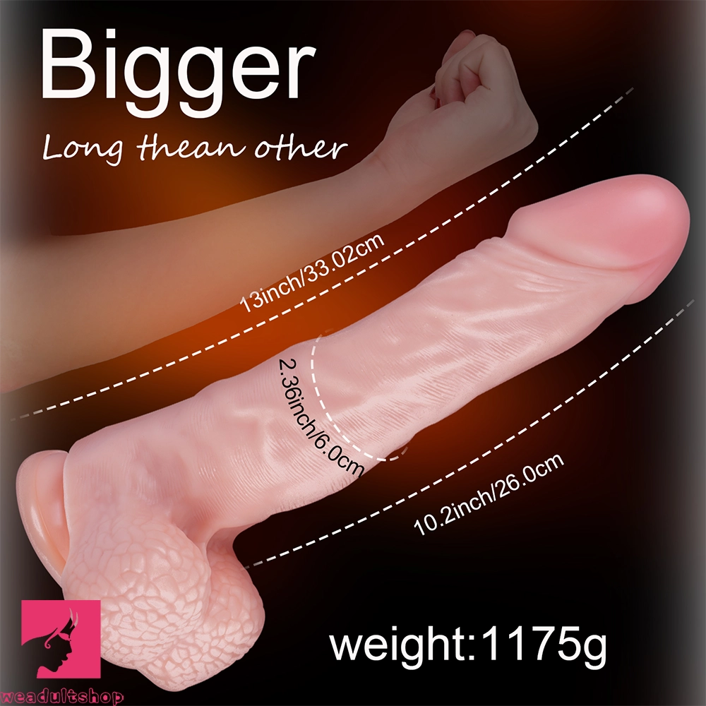 13in Long Big Lifelike Penis Dildo Ball Suction Cup Dildo For Women Cock