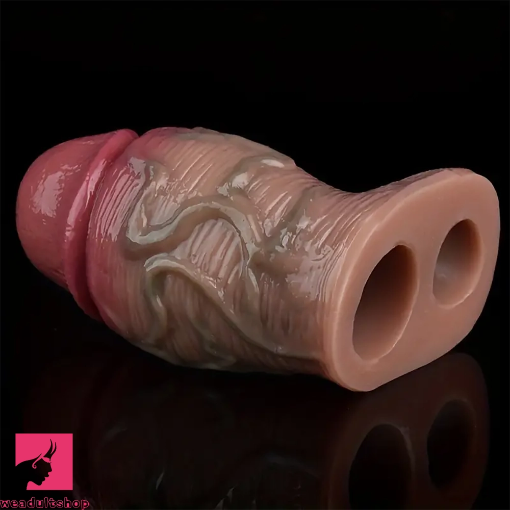 4.57in Thick Realistic Open-Ended Liquid Silicone Hollow Cock Penis Sleeve
