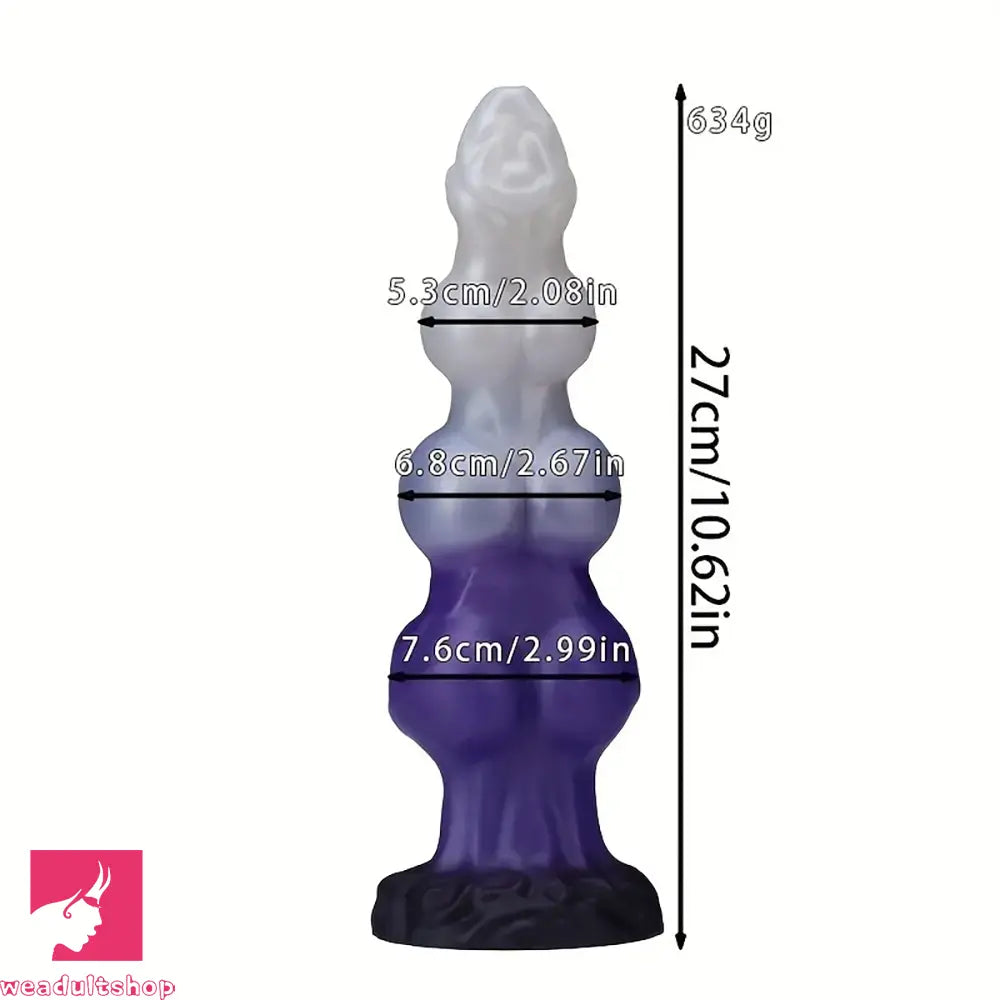 7.48in 8.85in 10.62in Fantasy 3 Dog Knots Wide Cylindrical Odd G-spot Dildo