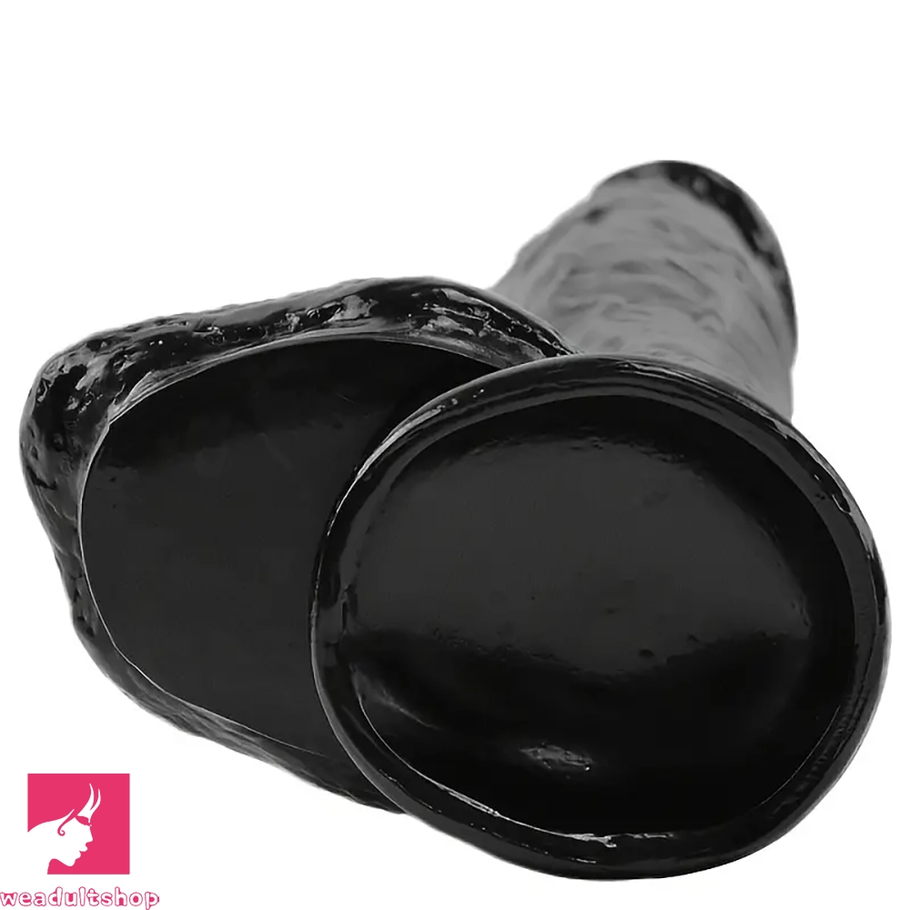 11.22in PVC Black Flexible Big Dildo With Suction Cup For Hands-Free Sex